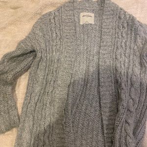 Girls Abercrombie grey open cardigan
